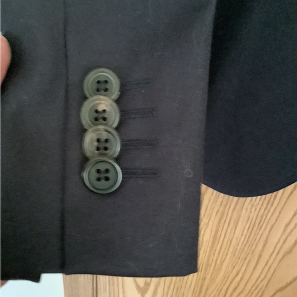🍉 Lands End blazer 10, dark navy, lined, two buttons, pockets, stitching details - Picture 2 of 8